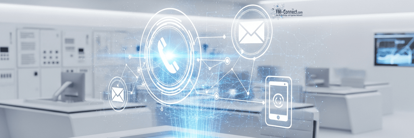 Kommunikationskanäle wie Telefon, E-Mail und App im Service Desk